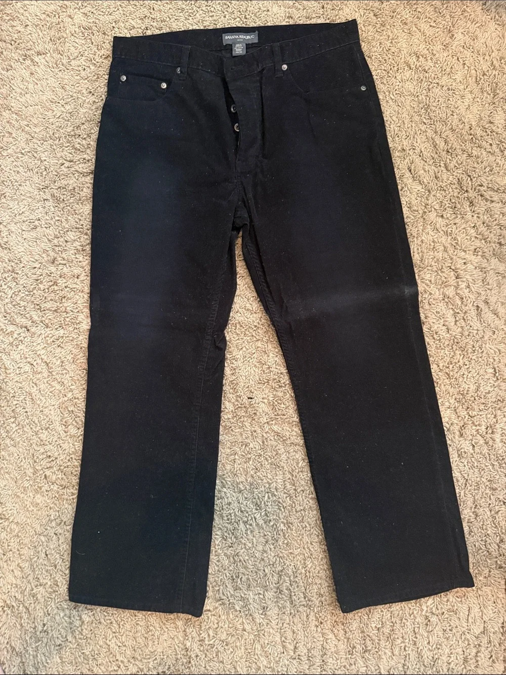 Banana Republic Men's Black Corduroy Straight-Leg Pants